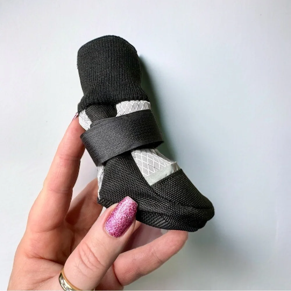 Dog Boots Shoes Rain Shoes Waterproof Reflective Black Small